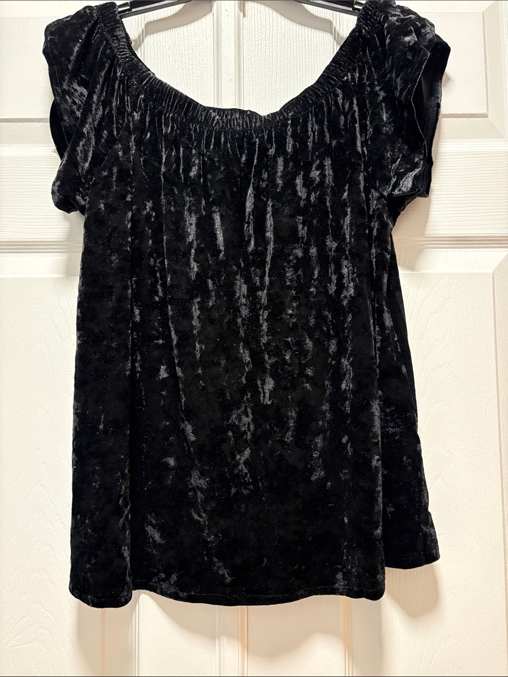 Love By Design Black Velvet Off-Shoulder Top